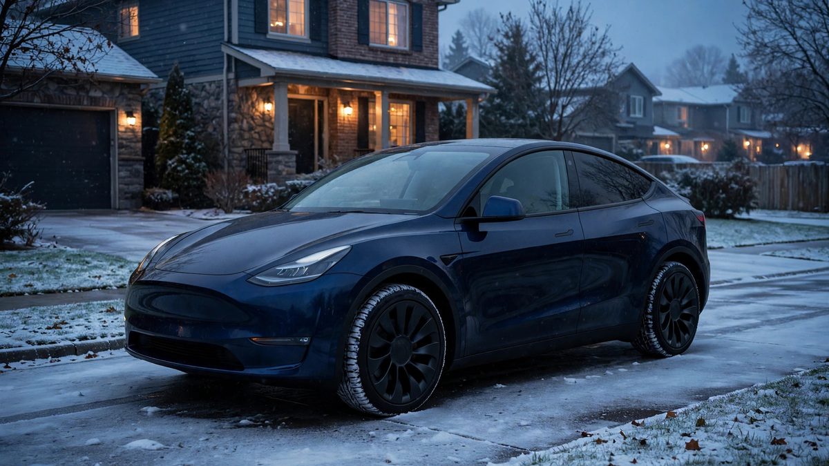 Tesla Model Y winter tires ready before the first snowfall in the GTA