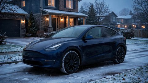 Tesla Model Y winter tires ready before the first snowfall in the GTA